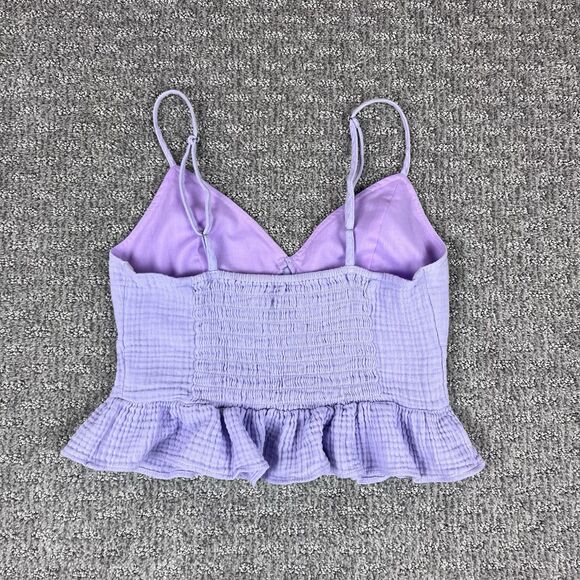 BP Top Womens Extra Small Cropped Peplum Bustier Cami Tank Ruffle Coastal Purple - Picture 10 of 10